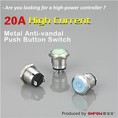 20A högström metall Anti-vandal tryckknappsbrytare